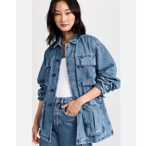 Favorite daughter Carly denim cargo jacket NWT